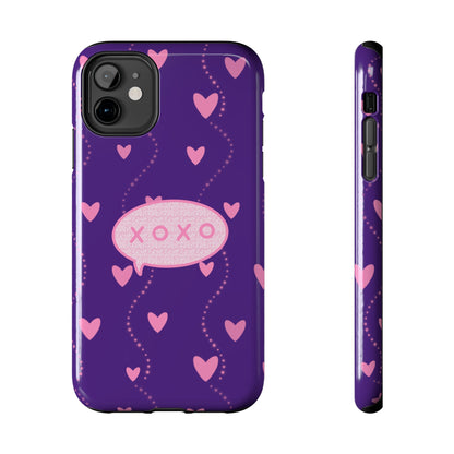 XOXO Pink Heart Phone Case (iPhone)