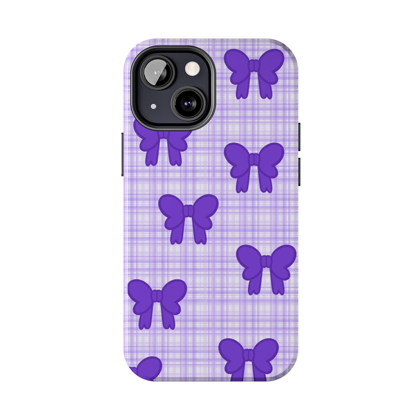 Cute Plaid Purple Ribbons Phone Case (iPhone)