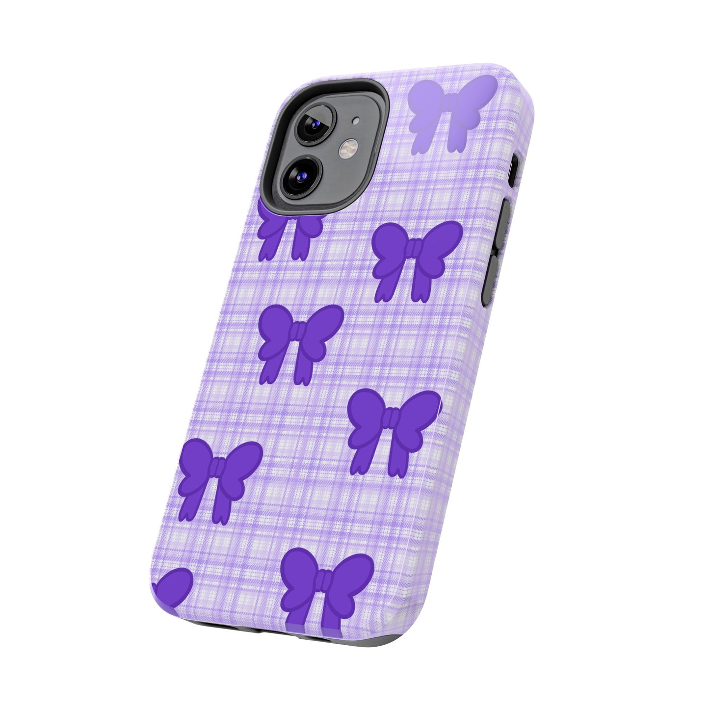 Cute Plaid Purple Ribbons Phone Case (iPhone)