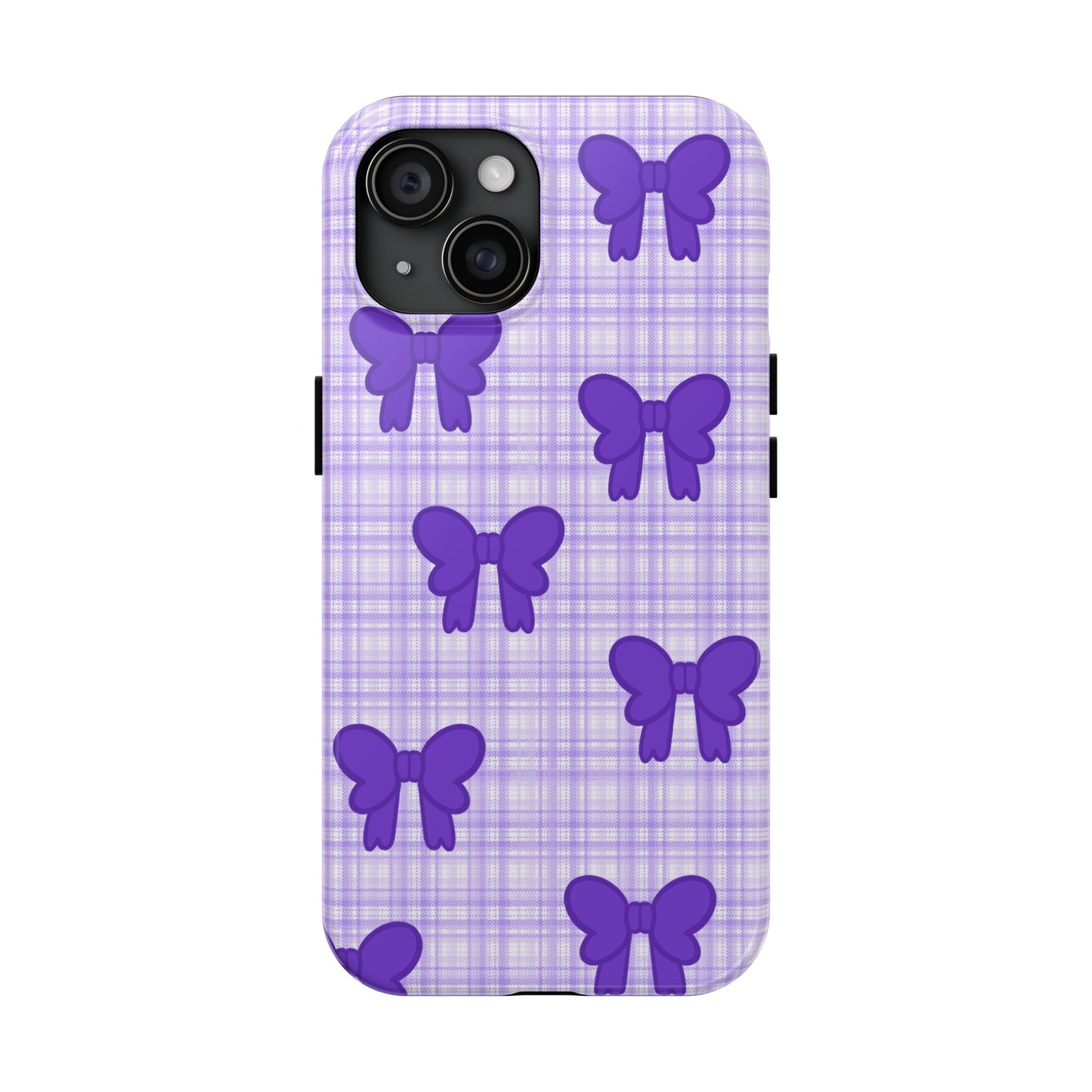 Cute Plaid Purple Ribbons Phone Case (iPhone)