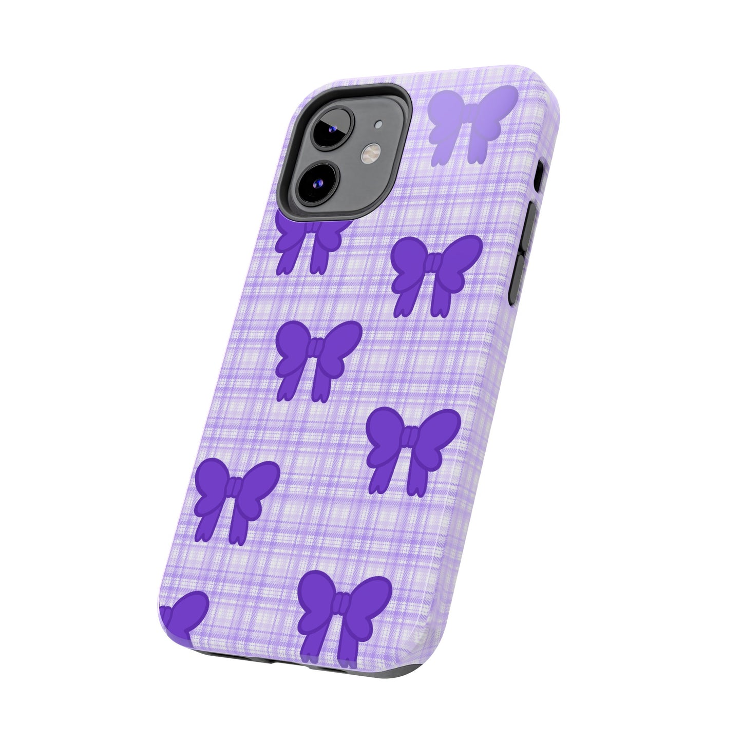 Cute Plaid Purple Ribbons Phone Case (iPhone)