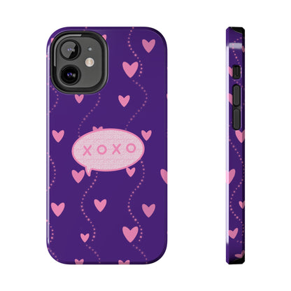 XOXO Pink Heart Phone Case (iPhone)