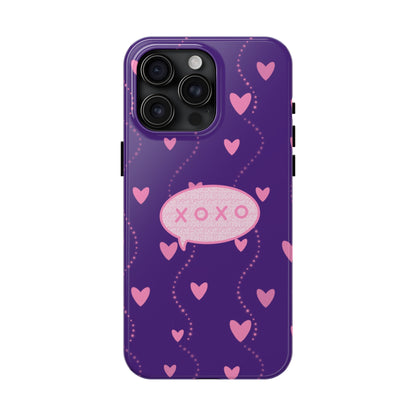 XOXO Pink Heart Phone Case (iPhone)