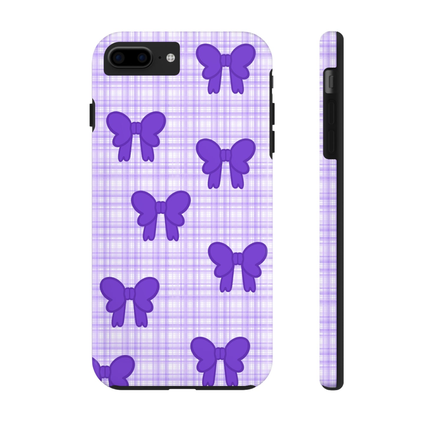 Cute Plaid Purple Ribbons Phone Case (iPhone)