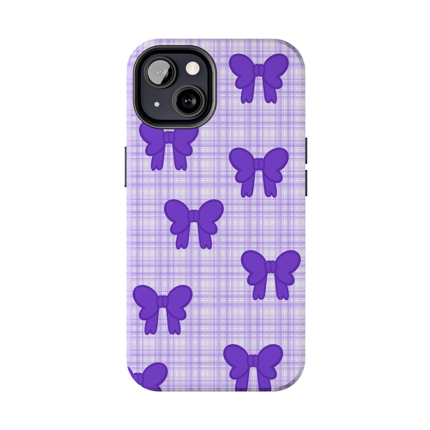 Cute Plaid Purple Ribbons Phone Case (iPhone)