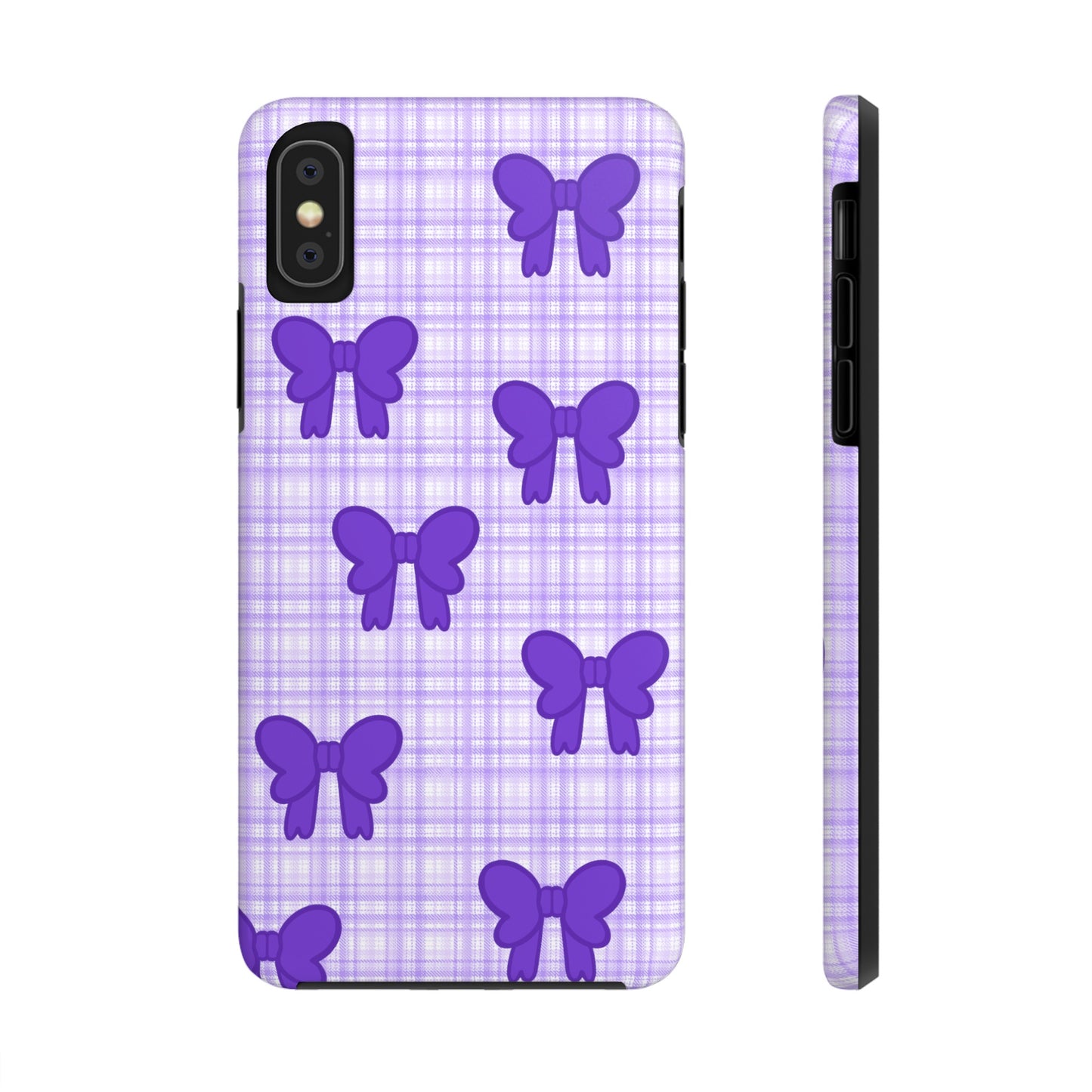 Cute Plaid Purple Ribbons Phone Case (iPhone)