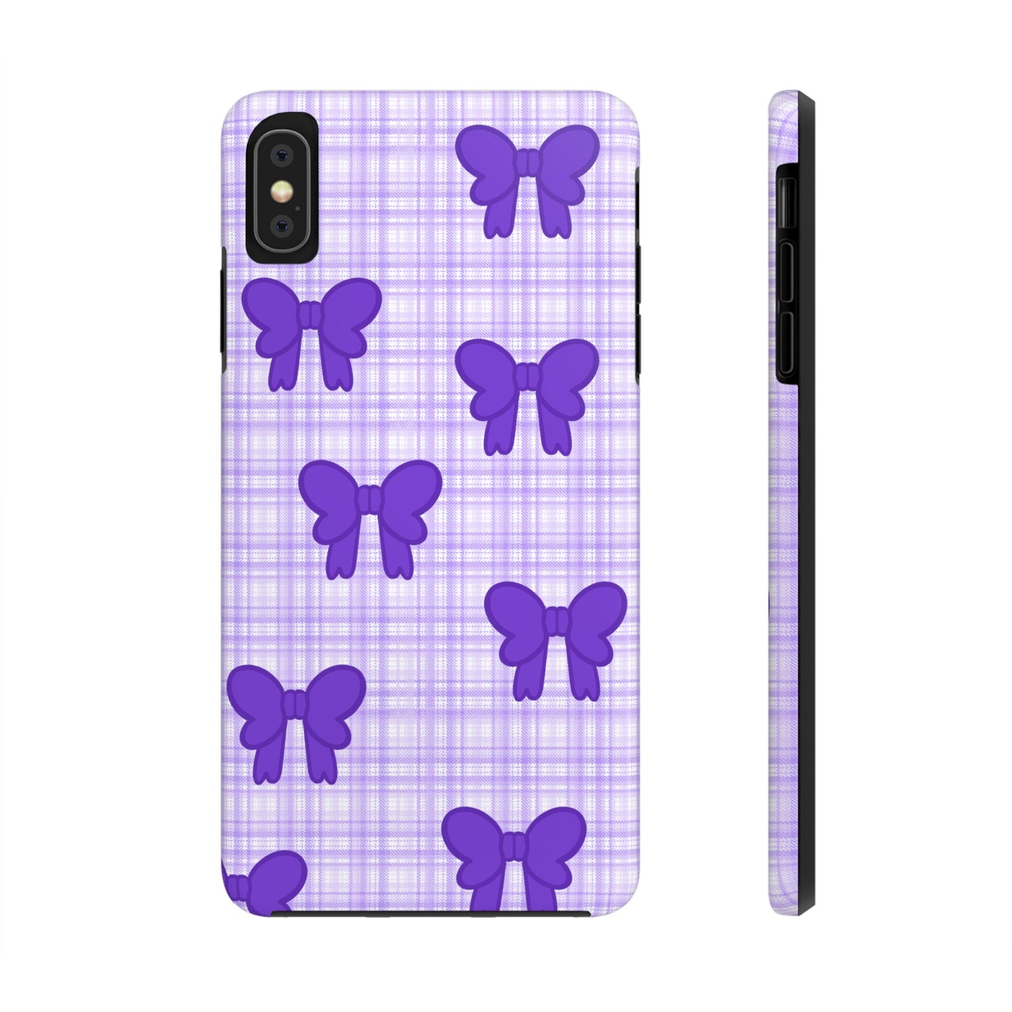 Cute Plaid Purple Ribbons Phone Case (iPhone)