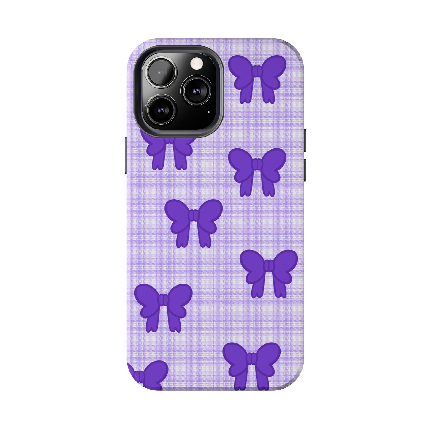 Cute Plaid Purple Ribbons Phone Case (iPhone)