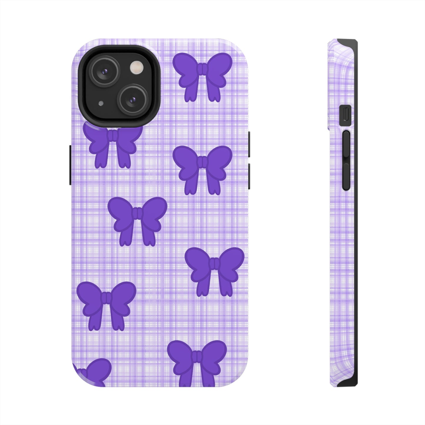 Cute Plaid Purple Ribbons Phone Case (iPhone)