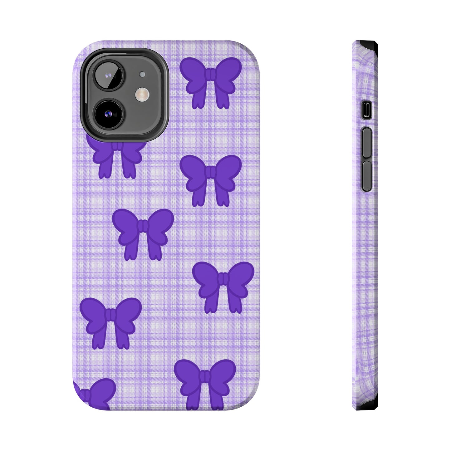 Cute Plaid Purple Ribbons Phone Case (iPhone)