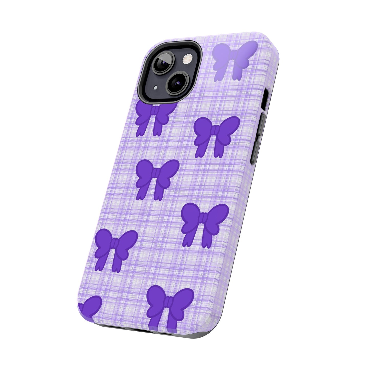 Cute Plaid Purple Ribbons Phone Case (iPhone)